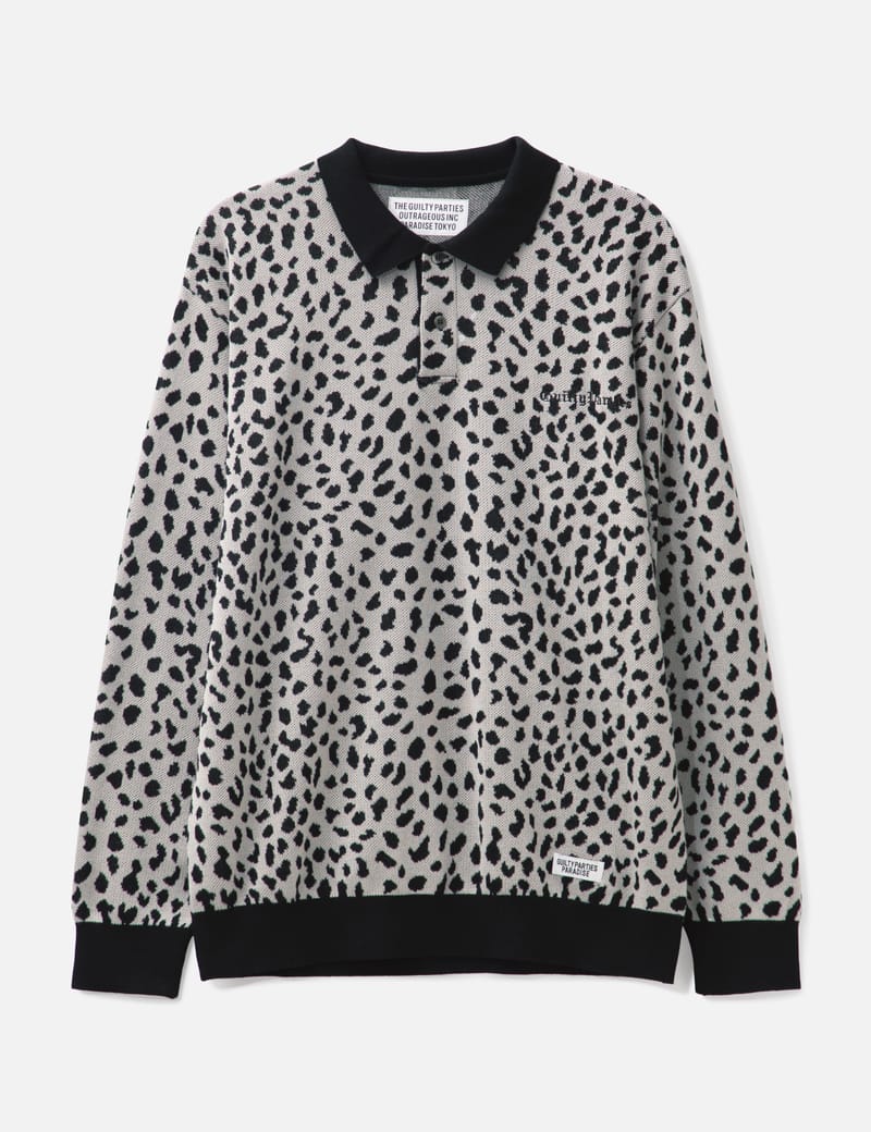 Leopard Knit Polo Shirt