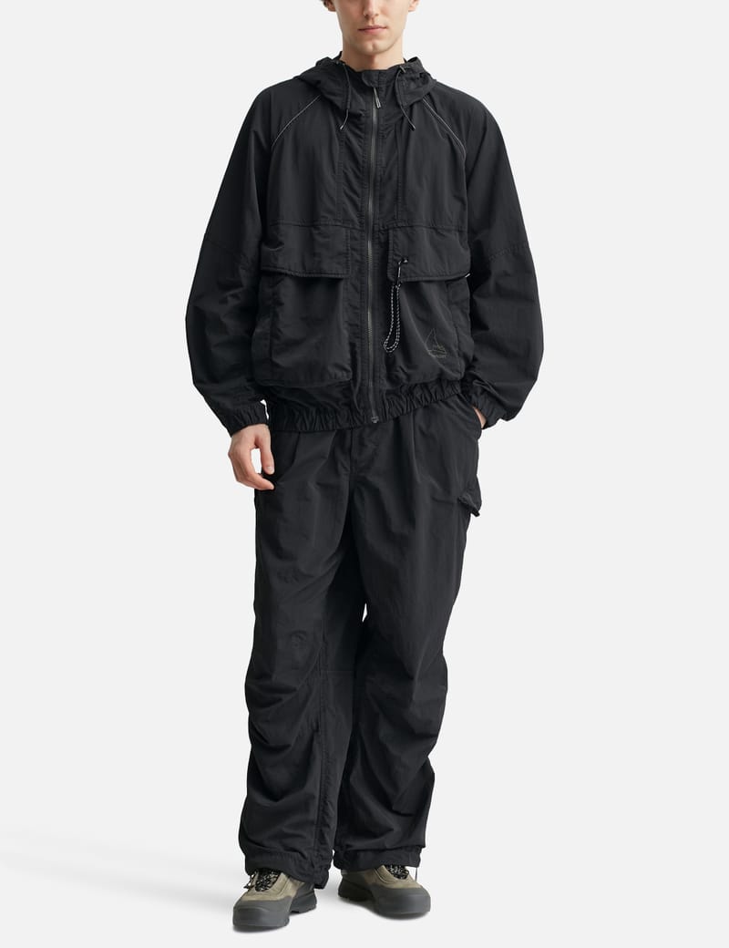 ROA ROA x and wander Garment Dye Nylon Hooded Jacket - Water