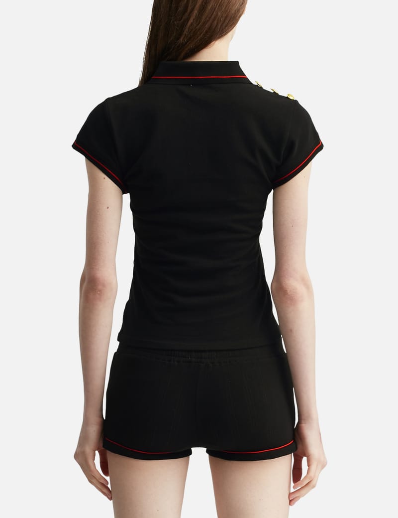 Praying Marching Band Womens Polo - A fitted polo shirt with