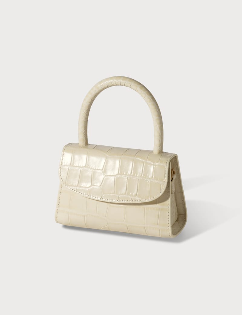 BY FAR - Mini Cream Croco Embossed Leather Bag | HBX - Globally