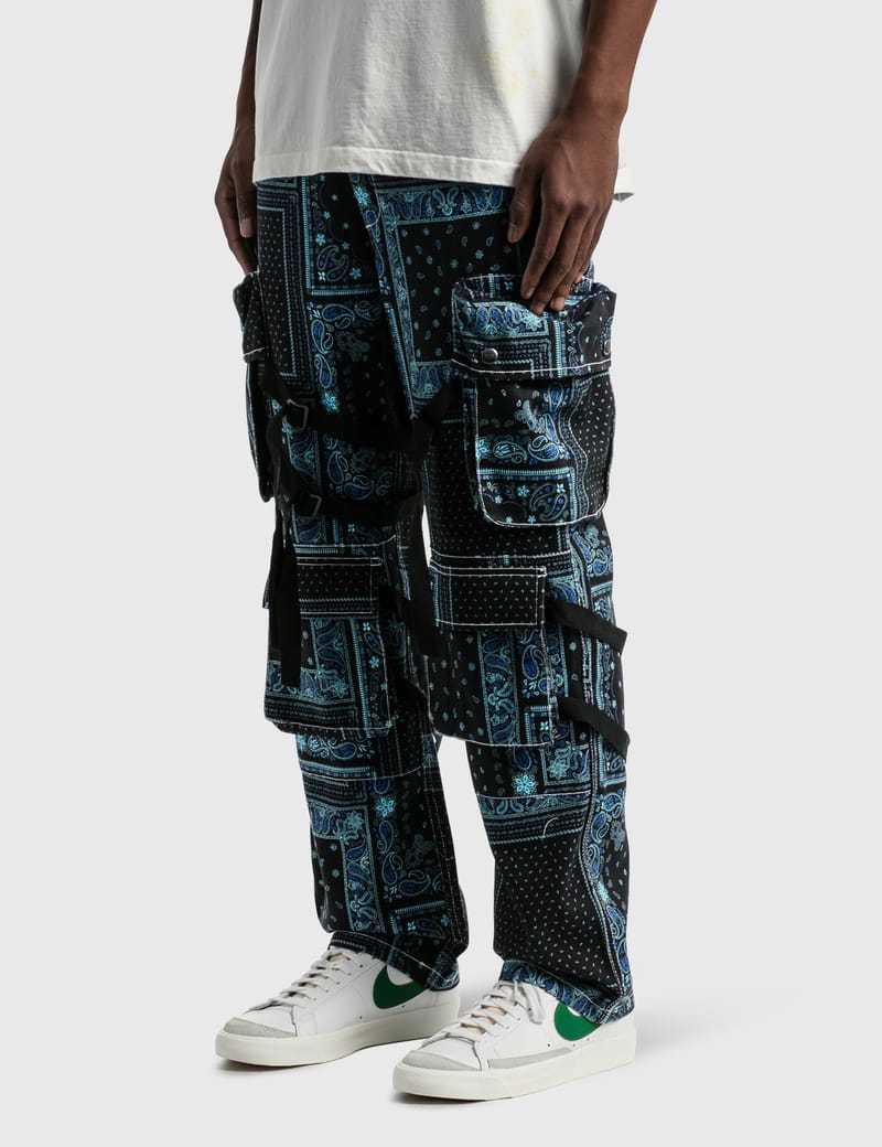 ROGIC-PAISLEY BONDAGE PANTS BLUE×BLACK | www