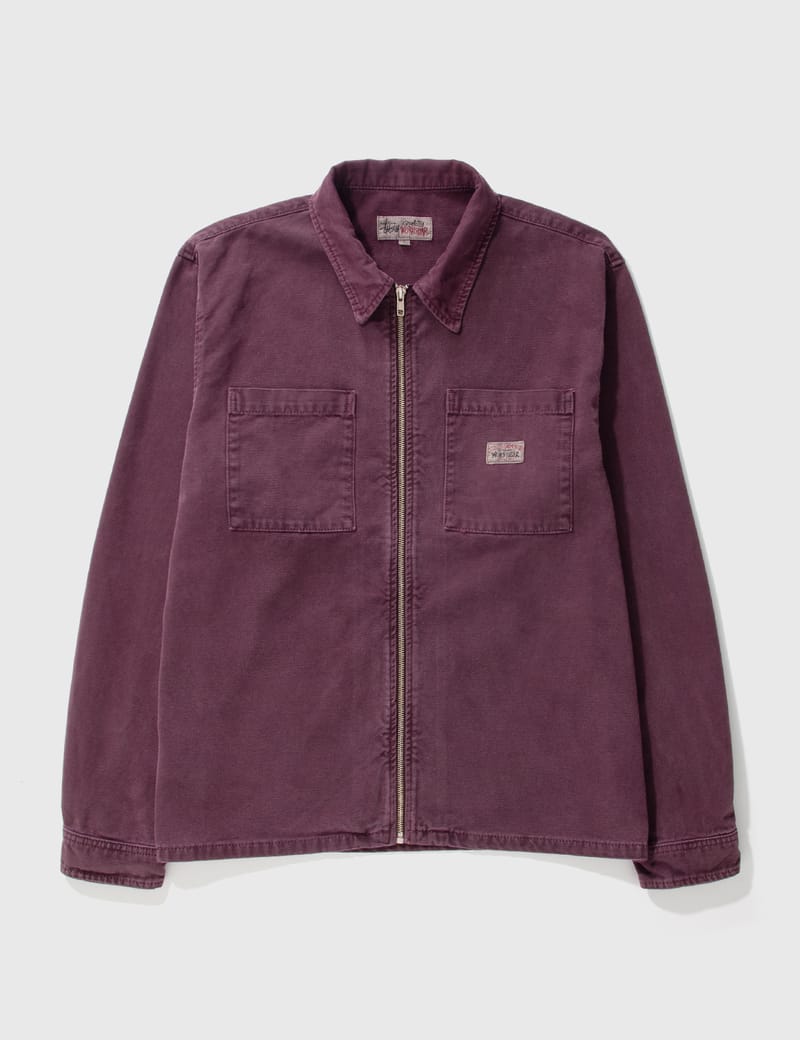 Stüssy - Washed Canvas Zip Shirt | HBX - Globally Curated Fashion