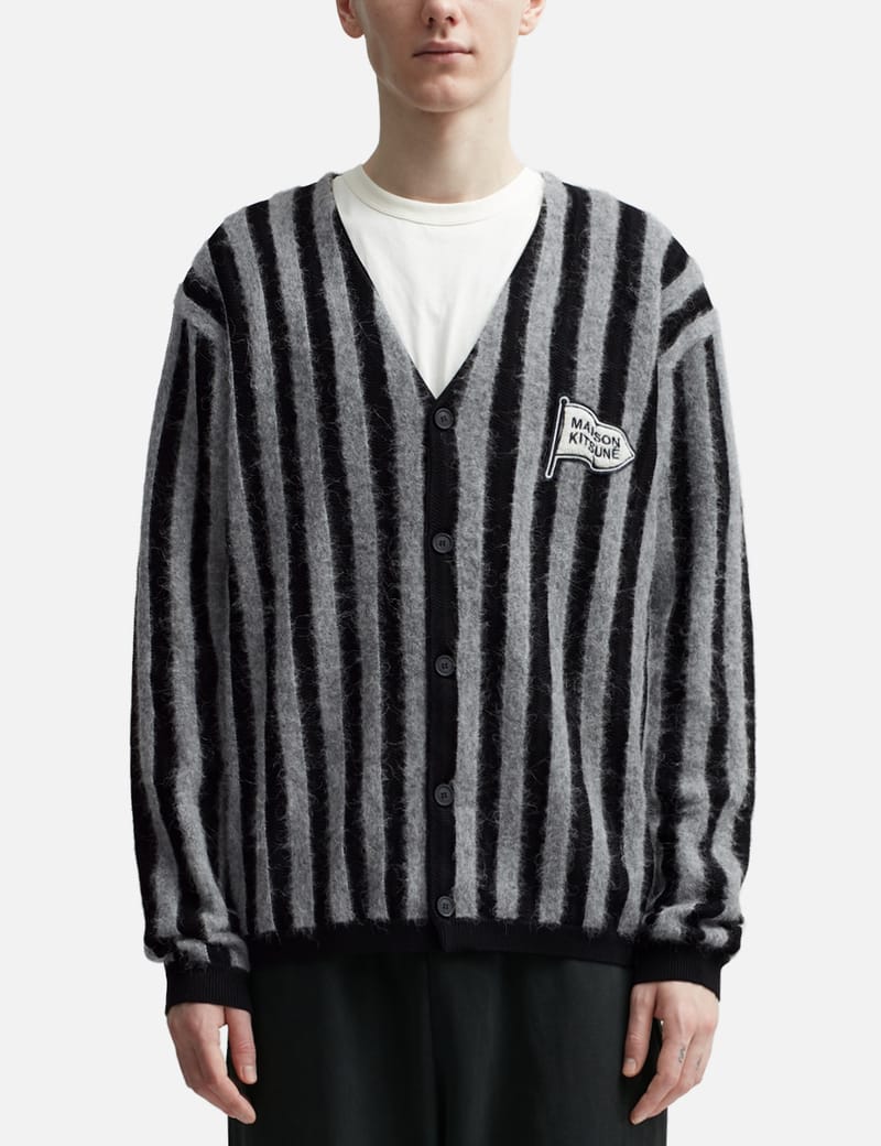 Maison Kitsuné - Striped Comfort Cardigan | HBX - Globally Curated