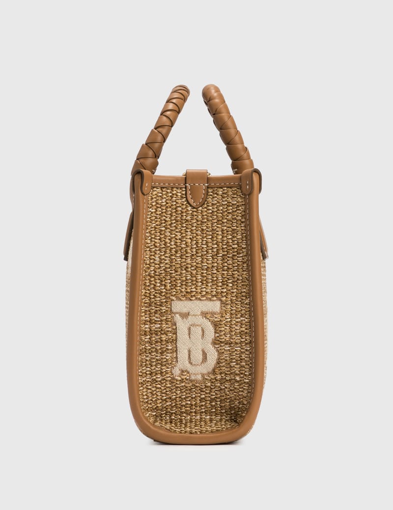 Burberry - Mini Monogram Raffia-effect Freya Tote | HBX