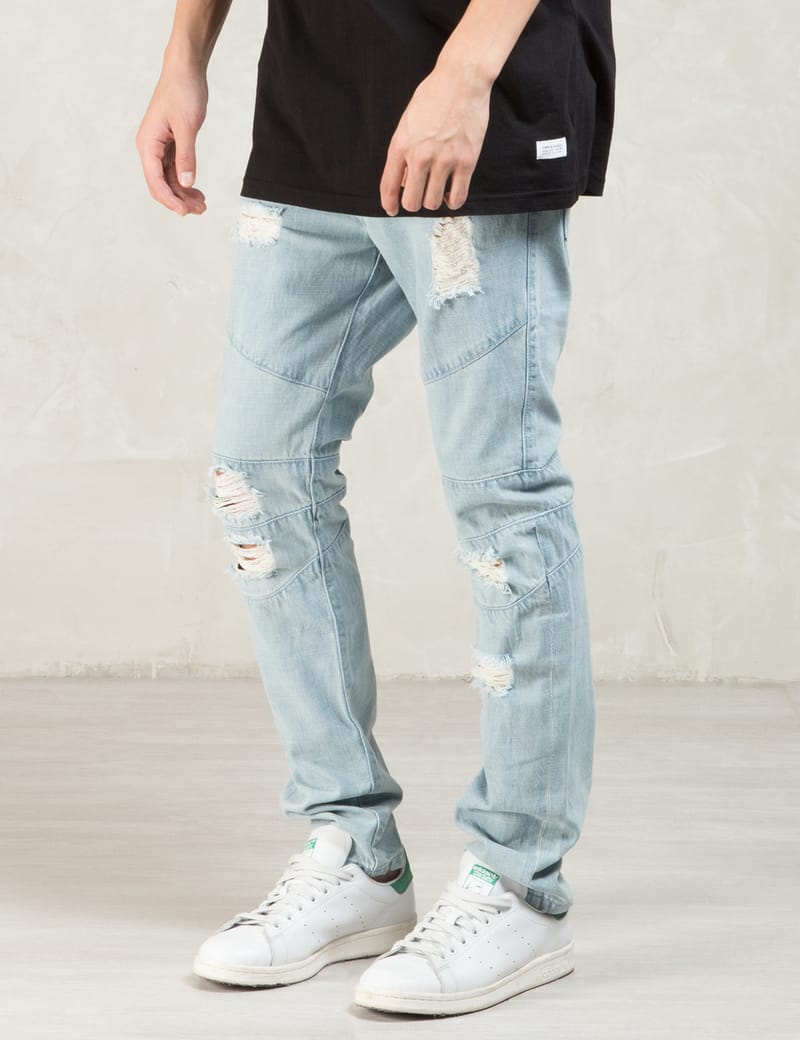 Stampd - Blue Distressed Panel Denim | HBX - Globally Curated