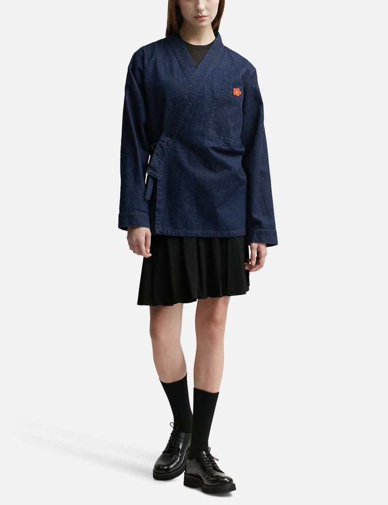Kenzo - 'Boke Flower' Crest Denim Kimono Jacket | HBX