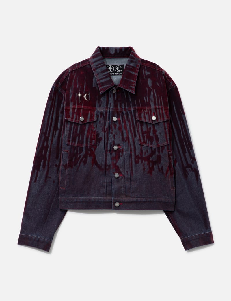 THUG CLUB - Blood Lazered Denim Jacket | HBX - Globally THUG CLUB - Blood Lazered Denim Jacket | HBX - Globally