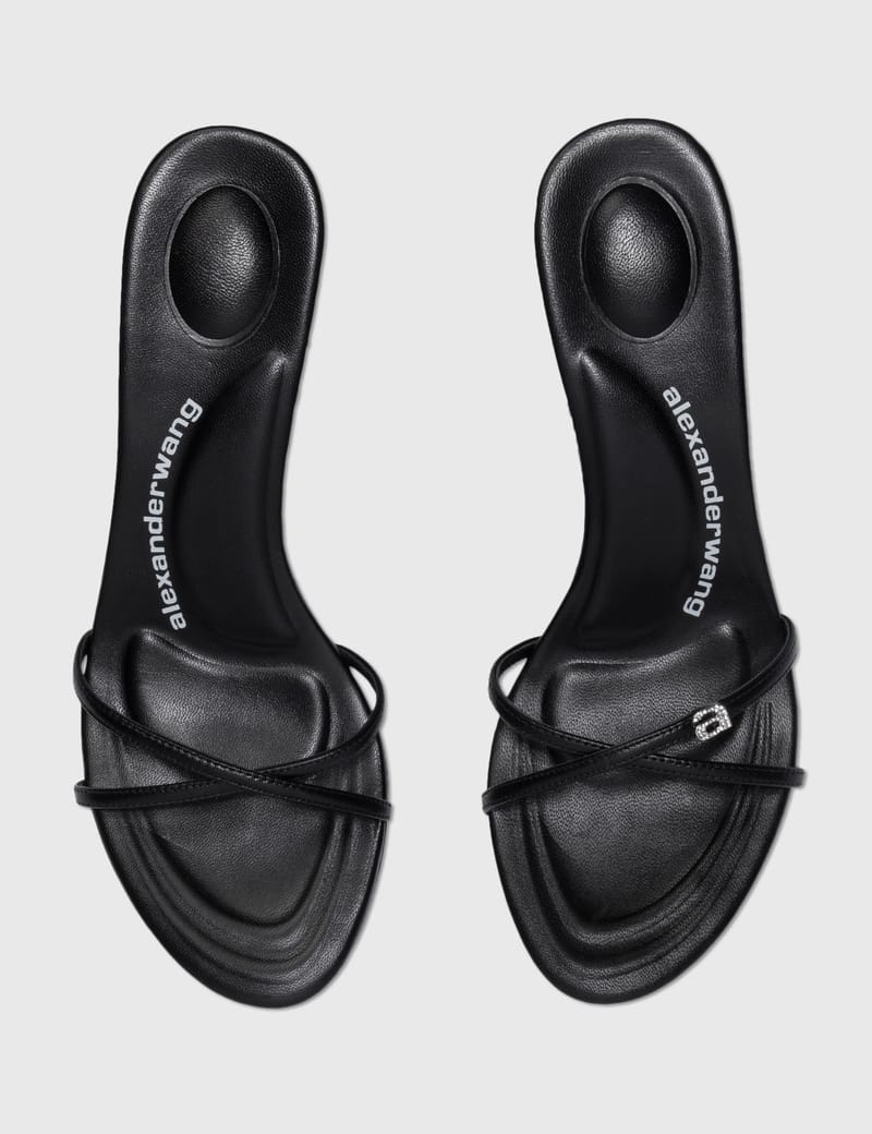 サンダル・ミュール Alexander Wang Dahlia 50 Sandals in Crystal / Black Leather Alexander Wang Dahlia 50 Sandals in Crystal / Black Leather