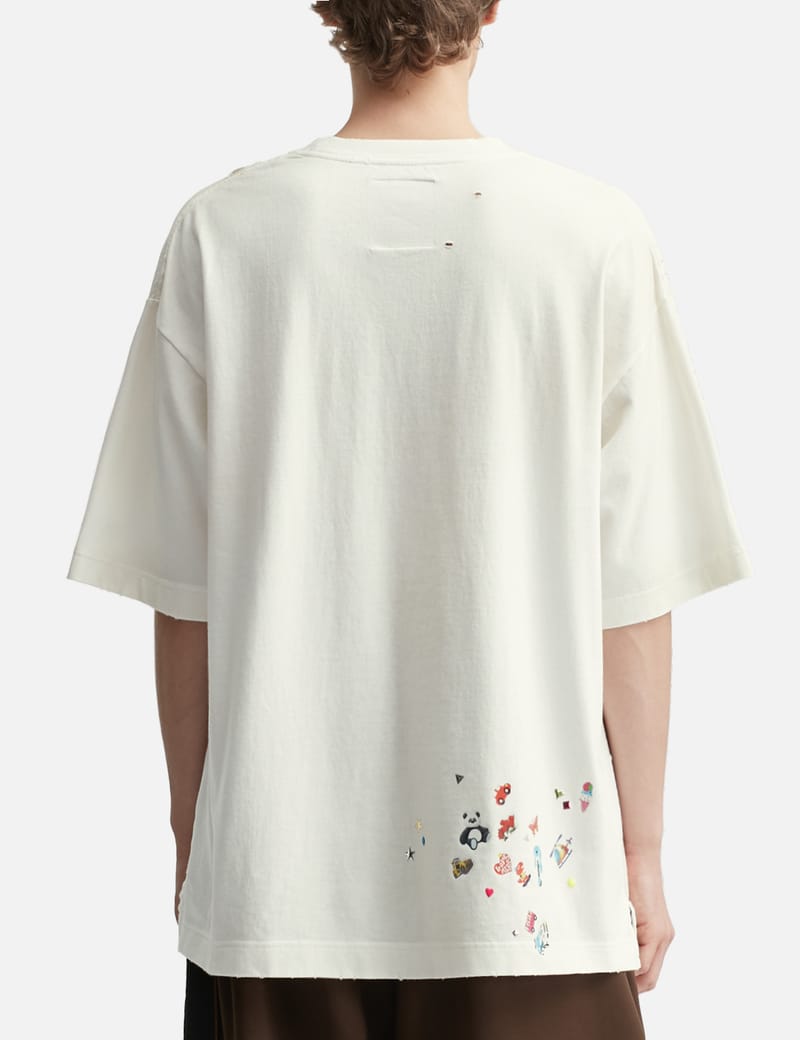 Maison Mihara Yasuhiro Kids Sticker Printed T-shirt - Distressed