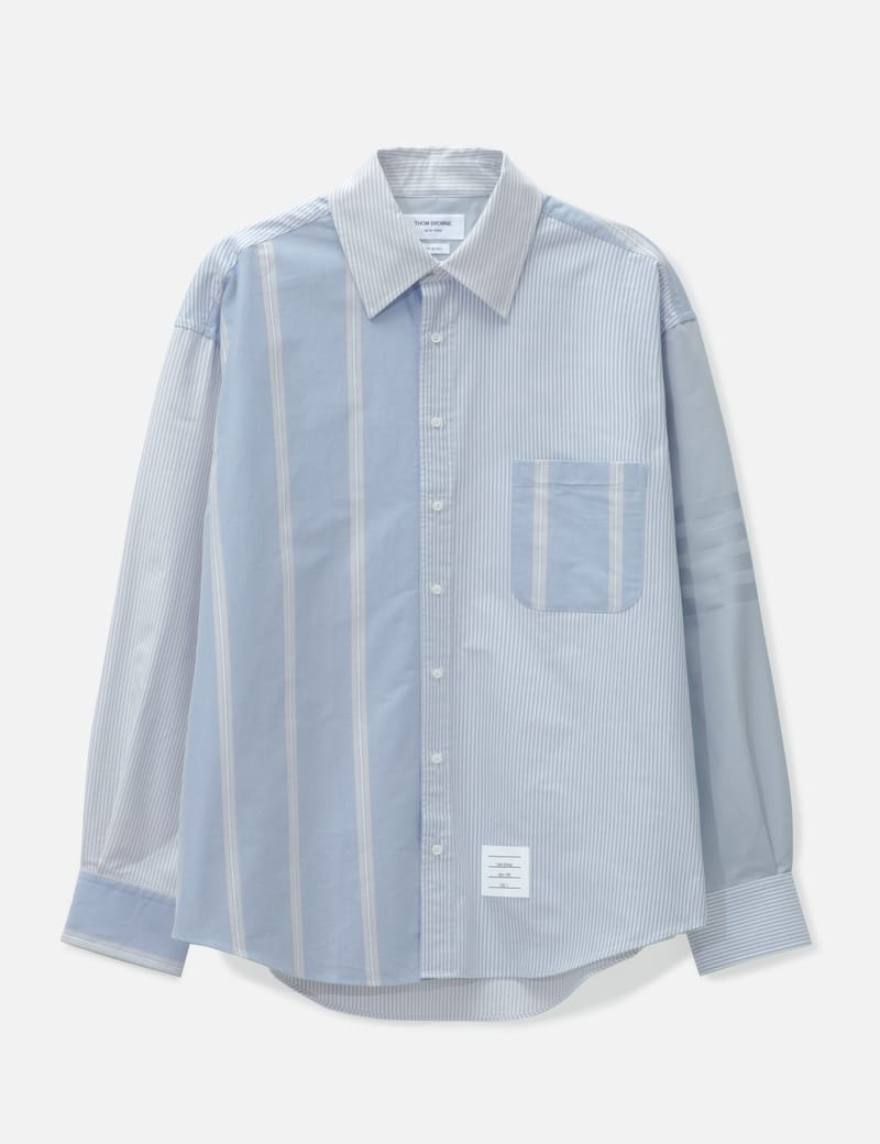 Thom Browne - Cotton 4-Bar Oversized Shirt | HBX - Globally Thom Browne - Cotton 4-Bar Oversized Shirt | HBX - Globally