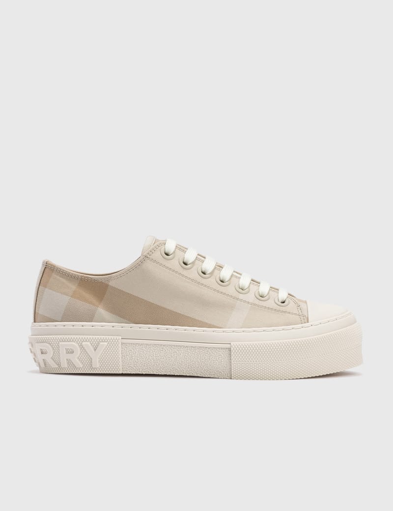スニーカー BURBERRY CHECK COTTON SNEAKERS Burberry Vintage Check Cotton Sneakers Archive Beige White