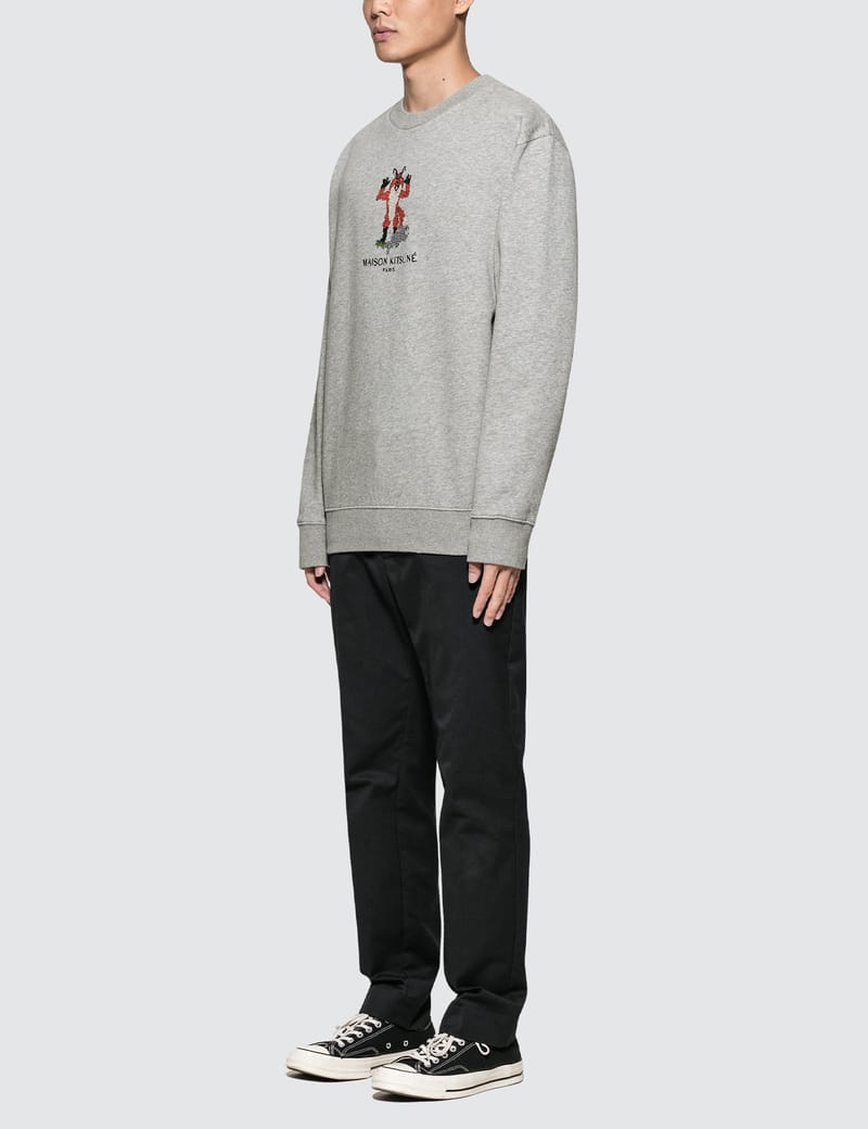 Maison Kitsuné - Pixel Fox Sweatshirt | HBX - Globally Curated