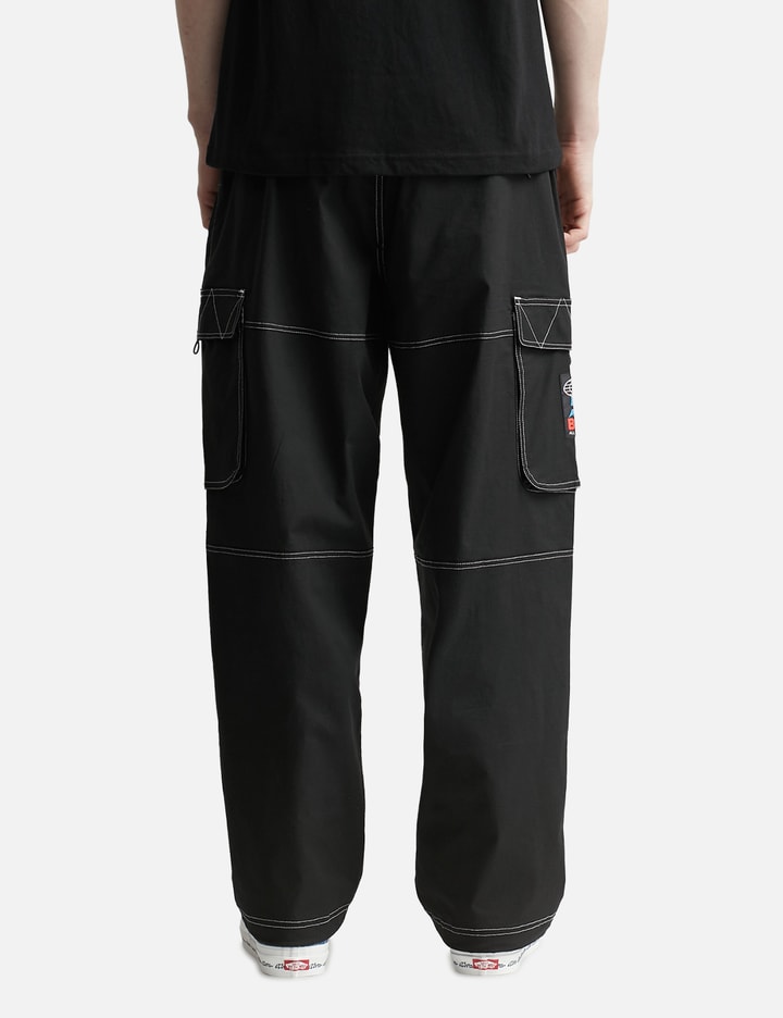 Women Ice Blue Tencel Contrast Stitch Cargo Pants