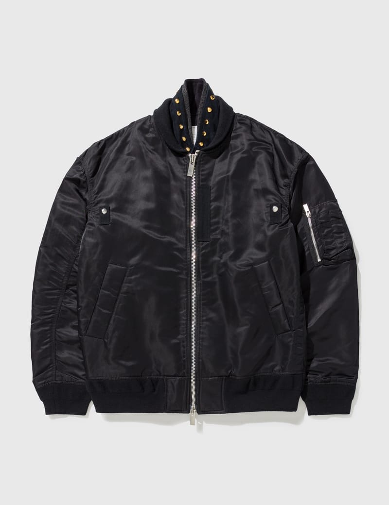 Sacai - SACAI WOOL BLAZER INTERIOR MA1 BOMBER JACKET | HBX