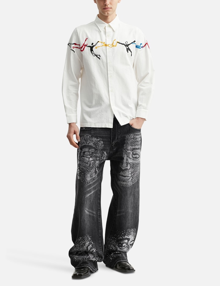 KidSuper - Embroidered Figures Button-Up | HBX