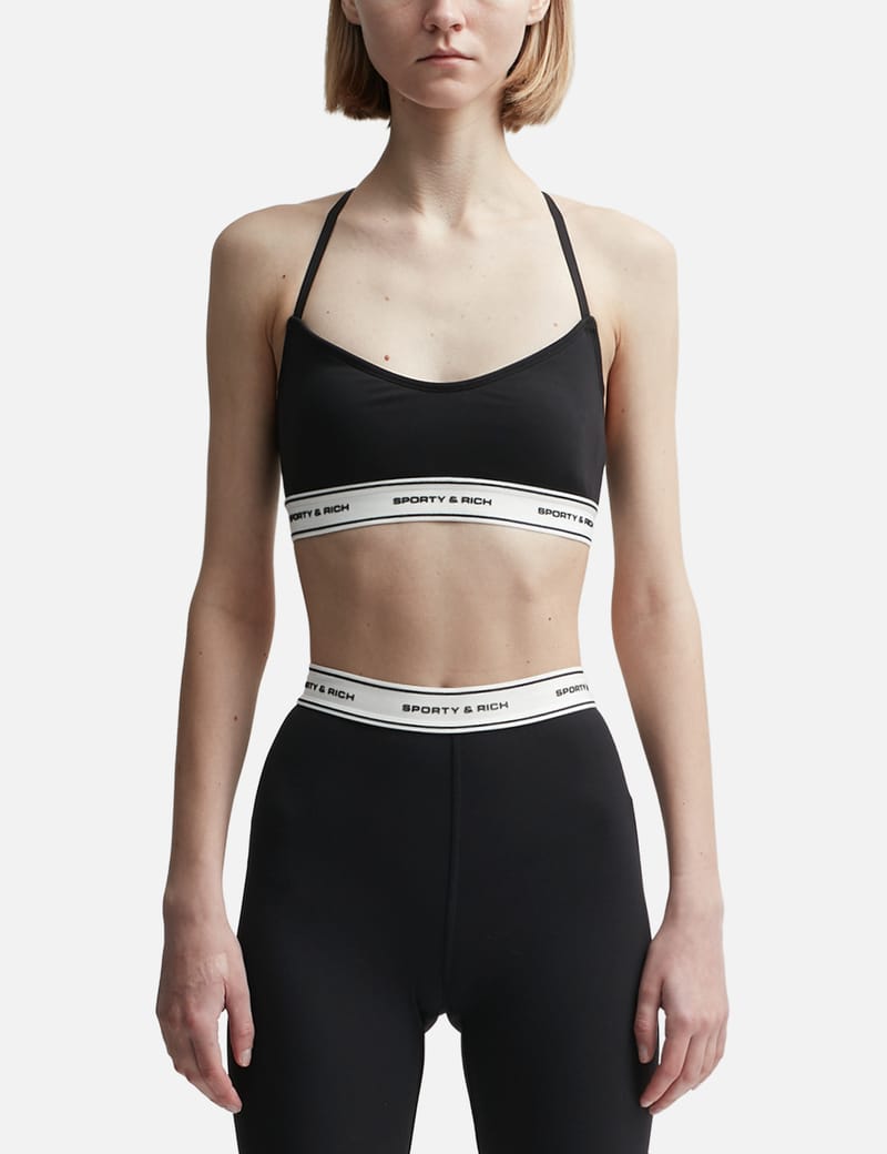 【SPORTY&RICH】80s RUNNER SPORTS BRALETTE Sporty & Rich 80S Runner Sports Bralette - Black/Black