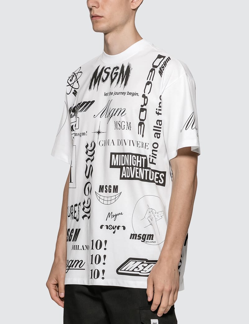 MSGM - Multi Logo T-Shirt | HBX - Globally Curated Fashion