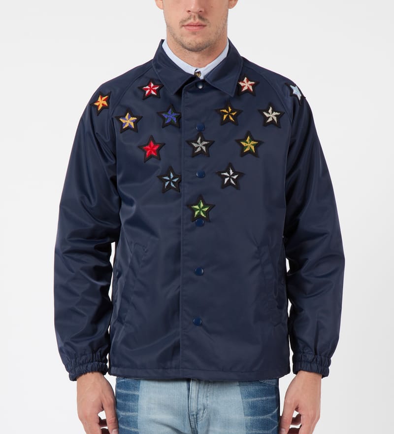 Facetasm - Navy Multi Star Coach Jacket | HBX - HYPEBEAST 為