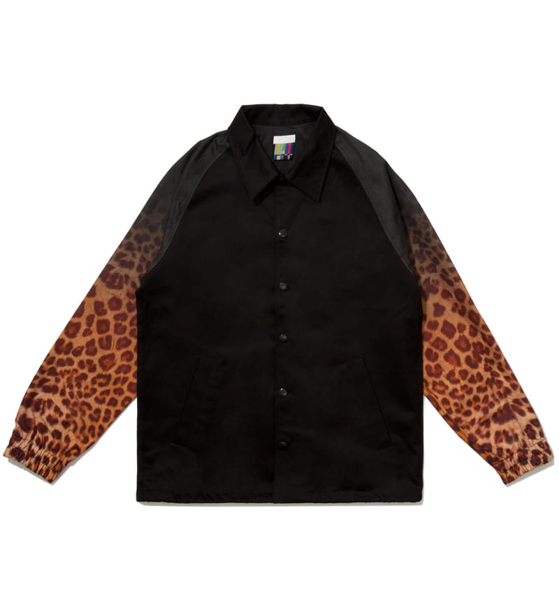 Facetasm - Black x Yellow Leopard Coach Jacket | HBX - Globally