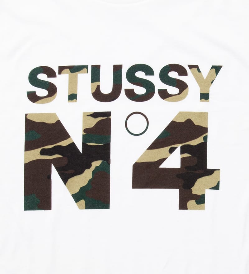 STUSSY N4 Tシャツ カモフラ柄 ホワイト S Stüssy - White Camo No.4 T-Shirt | HBX