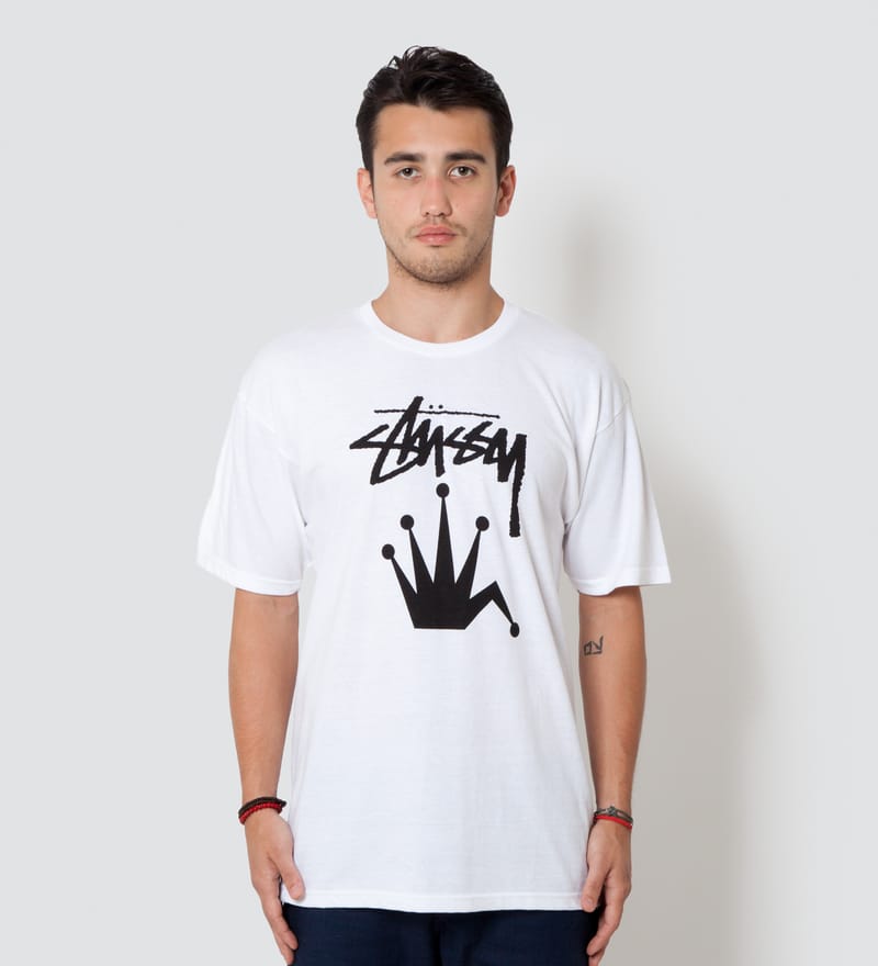 Stüssy - White Stock Crown T-Shirt | HBX - Globally Curated