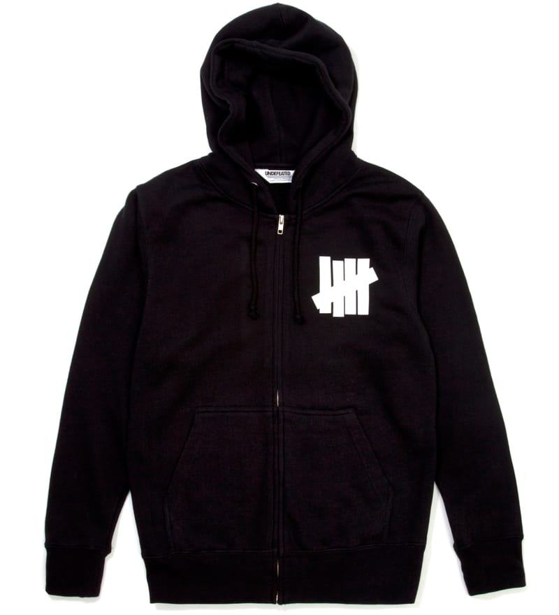 Undefeated - Black 5 Strike Zip Hoodie | HBX - Globally