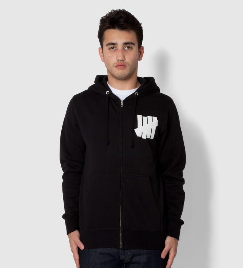 Undefeated - Black 5 Strike Zip Hoodie | HBX - Globally