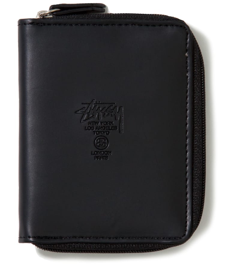 Stüssy - Black Super Solid Sideways Wallet | HBX
