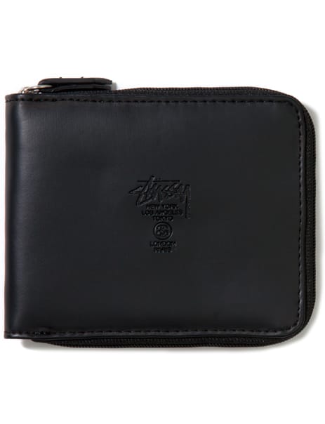 Stüssy - Black Super Solid Zip Wallet | HBX - HYPEBEAST 為您搜羅