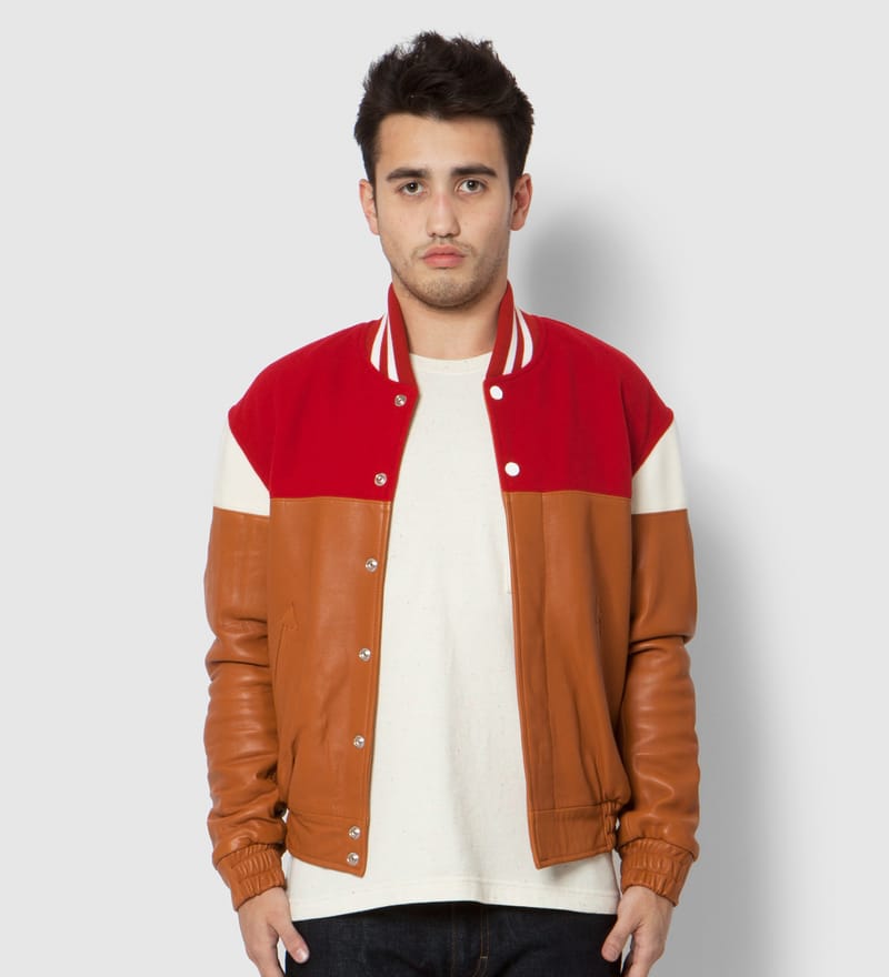 PHENOMENON - Red Mixed Jacket | HBX - Globally Curated Fashion and