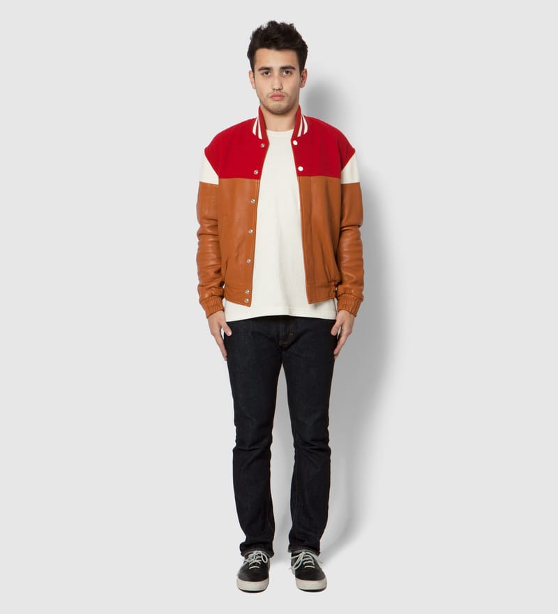PHENOMENON - Red Mixed Jacket | HBX - Globally Curated Fashion and