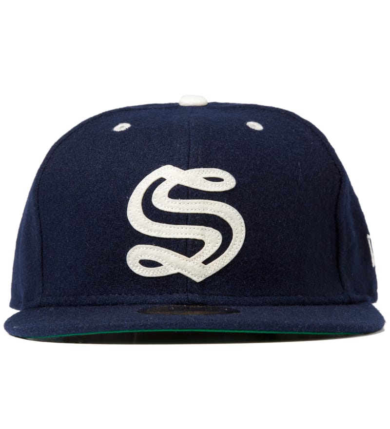 Stüssy - Navy Melton Old S New Era Cap | HBX - Globally Curated