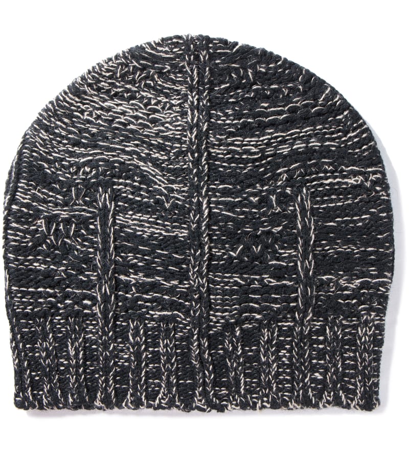 silent damir domaサイレント ビーニー キャップ SILENT DAMIR DOMA - Black/Beige Kali Knit Beanie | HBX