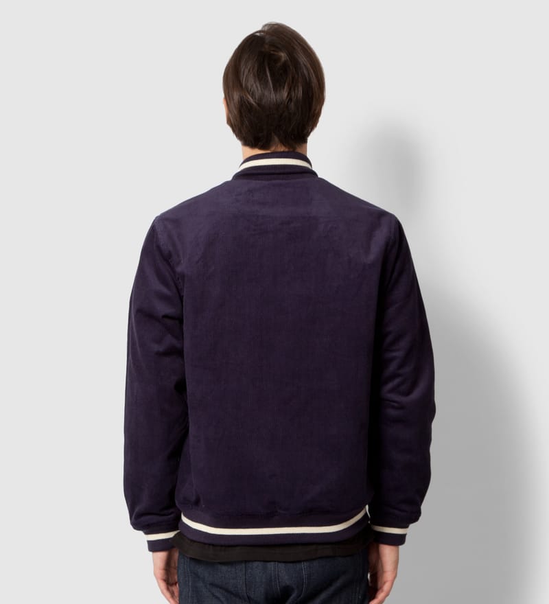 Stüssy - Navy Cord Varsity Jacket | HBX - Globally Curated