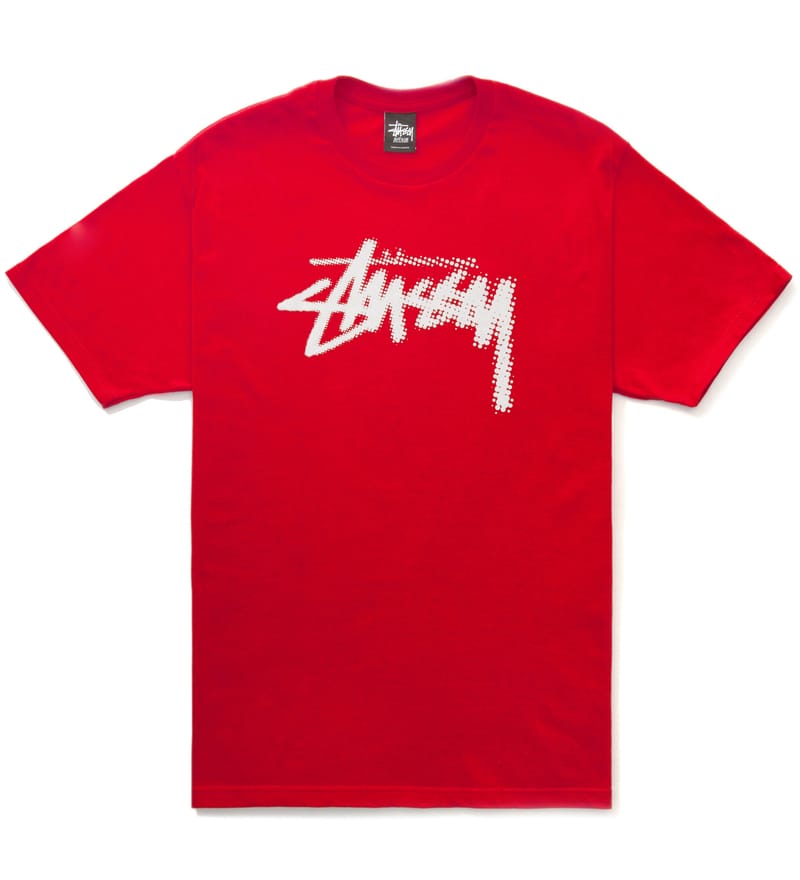 Stüssy - Red Halftone Stock T-Shirt | HBX - Globally Curated