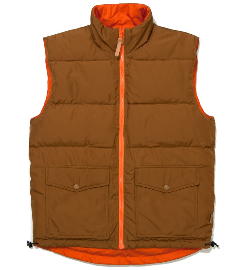 Stüssy - Brown/Orange Westridge Reversible Down Vest | HBX