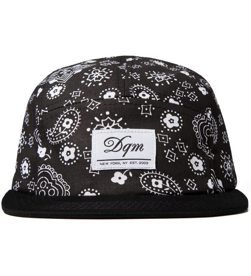 DQM - Black Bayou Bandana Print 5-Panel Camp Cap | HBX - Globally