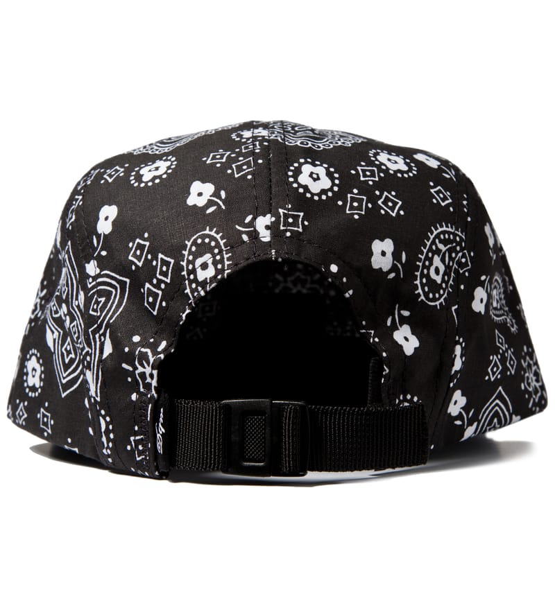 DQM - Black Bayou Bandana Print 5-Panel Camp Cap | HBX - Globally