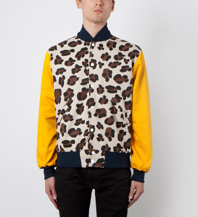 Leopard hot sale varsity jacket