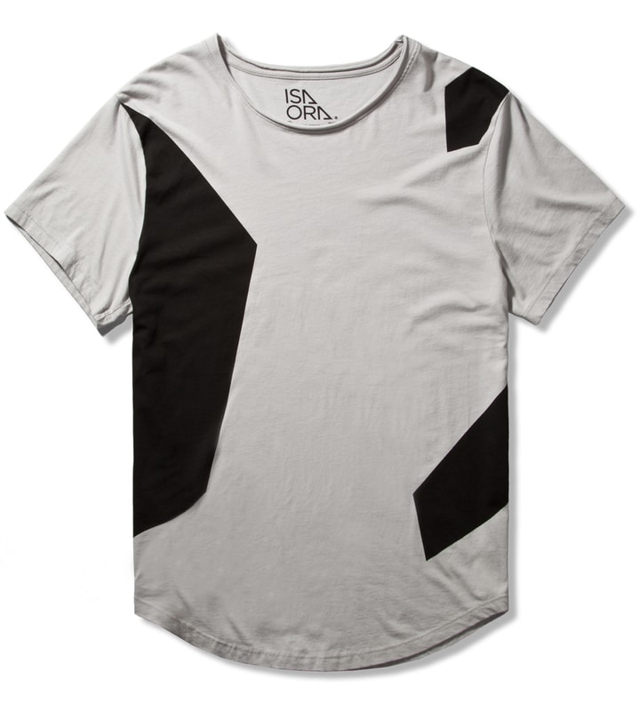 ISAORA Grey Color Block Printed TShirt HBX Globally Curated Fashion and Lifestyle by