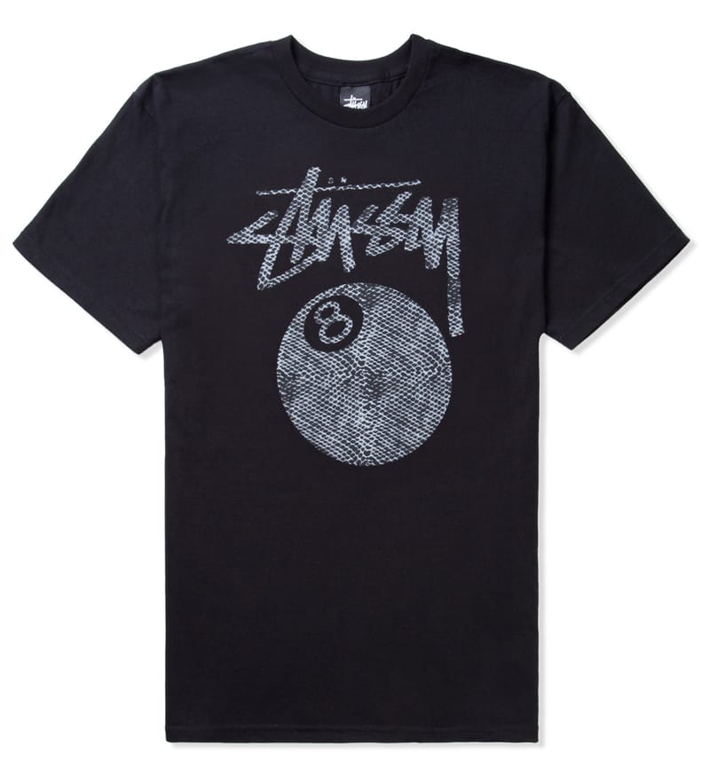 Stüssy - Black Snake Skin 8 Ball T-Shirt | HBX - HYPEBEAST 為您