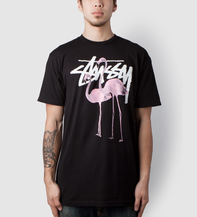 Stüssy - Black Flamingos T-Shirt | HBX - Globally Curated