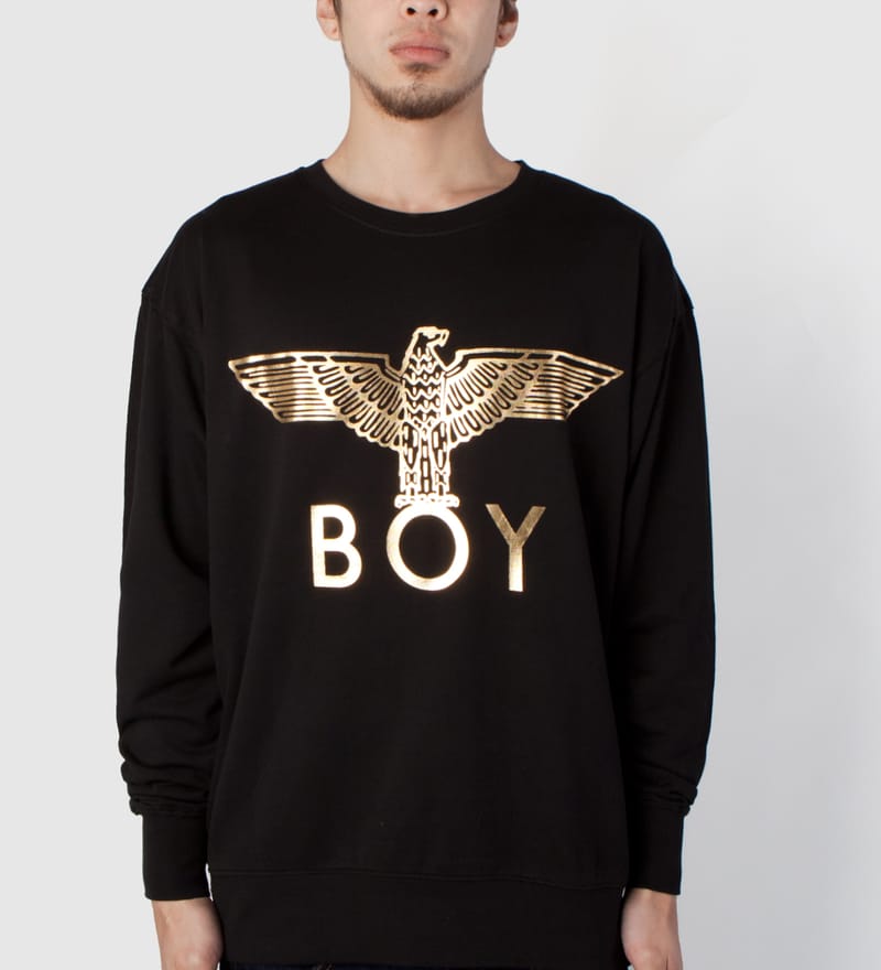 BOY London - Black/Gold Boy Eagle Sweater | HBX - Globally Curated