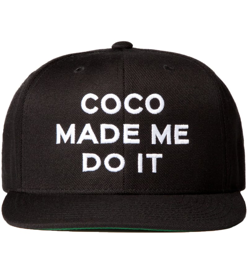 “COCO MADE ME DO IT” SSUR cap black SSUR - Black Coco Made Me Do It Snapback Cap | HBX