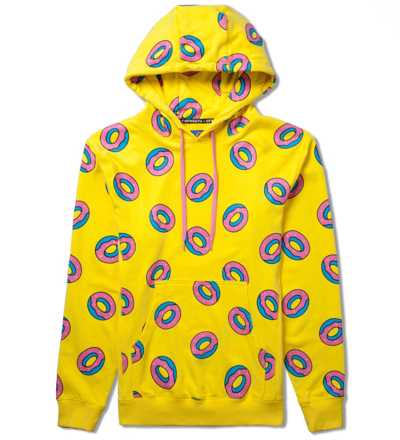 Odd Future Banana Yellow All Over Donut Hoodie HBX Globally