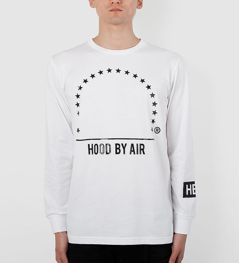 Hood By Air. - White/Black Paramont 2 Long Sleeve T-Shirt