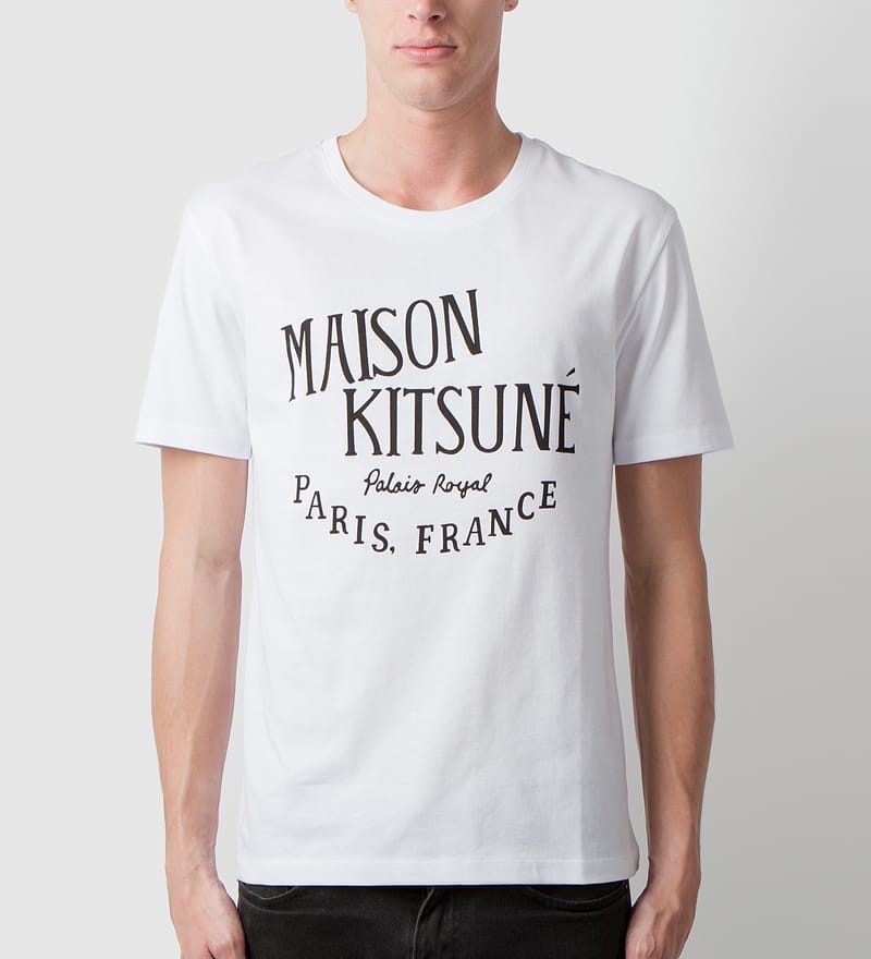 Maison Kitsuné - White R- Neck T-Shirt With Print 2 MKPM