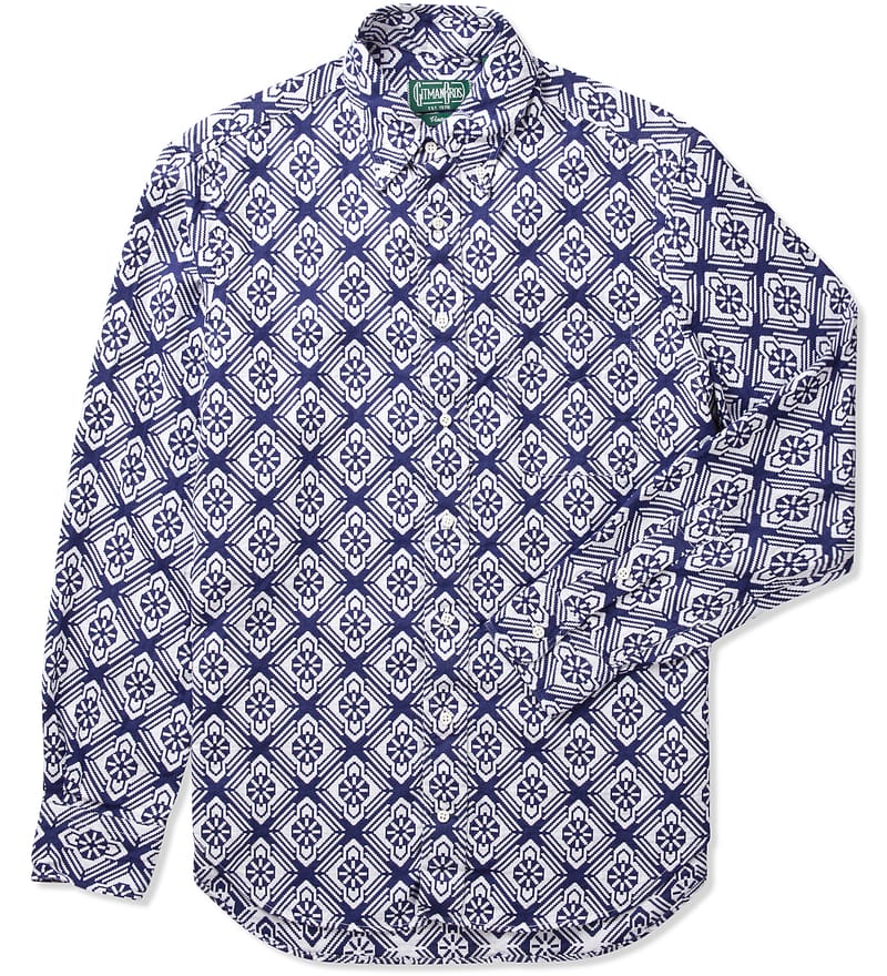 Gitman Bros. Vintage - Navy/White Pattern Button Down Shirt | HBX