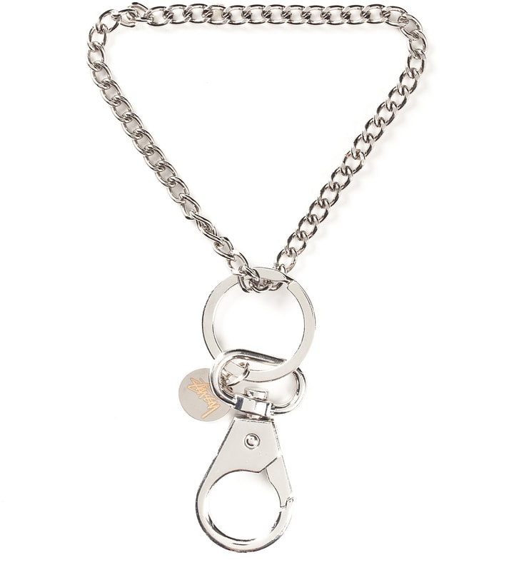 Stüssy - Silver Chain Key Ring | HBX - Globally Curated Fashion and ...