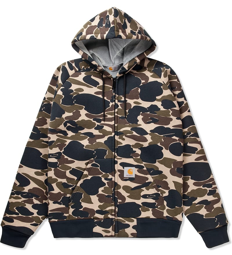 Carhartt camo zip discount hoodie